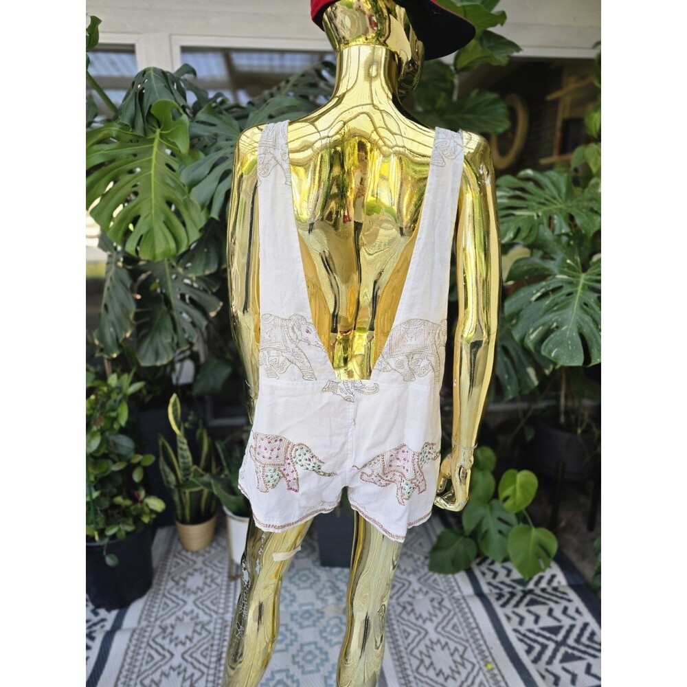 Juliet Dunn‎ London Embroidered Elephant Romper One Size Boho Resortwear India - Picture 5 of 12